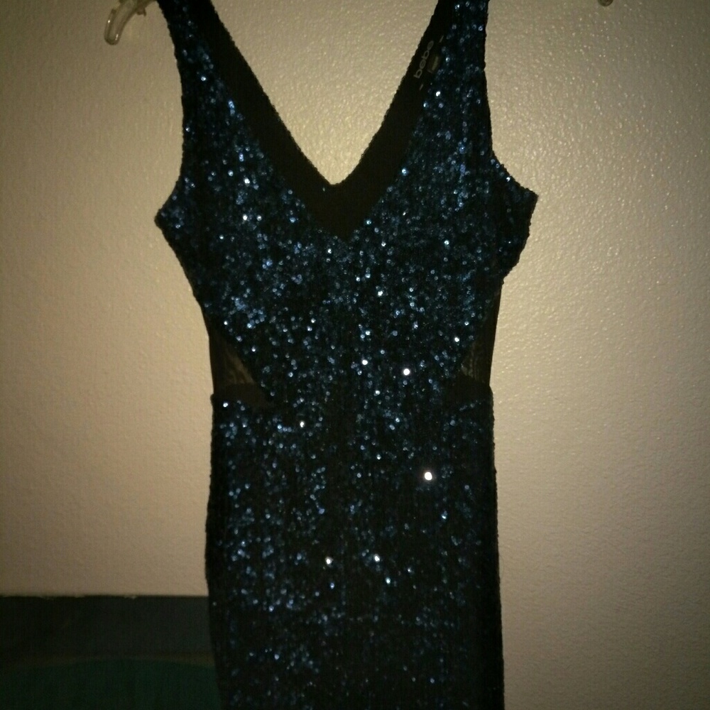 XS blue BeBe sparkly dress